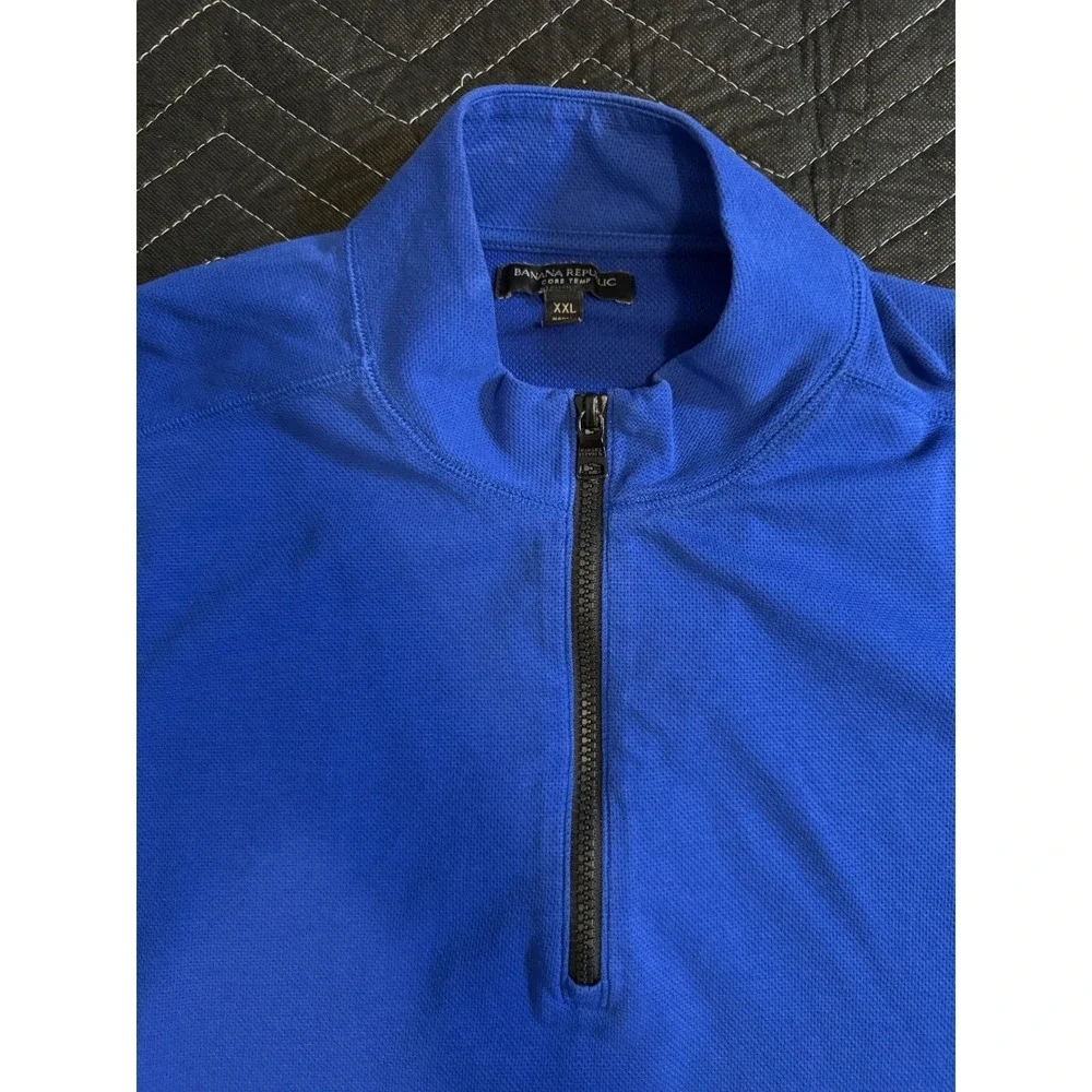 Banana Republic Core Temp Quarter Zip Pullover Mens XXL Blue 654536-01 Stretch